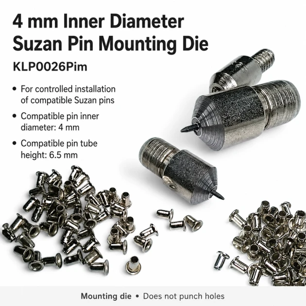Suzan Pin Setting Die for 4 mm / 0.16 in Inner Diameter Pins, designed for precise installation of 3.6 mm / 0.14 in brass
