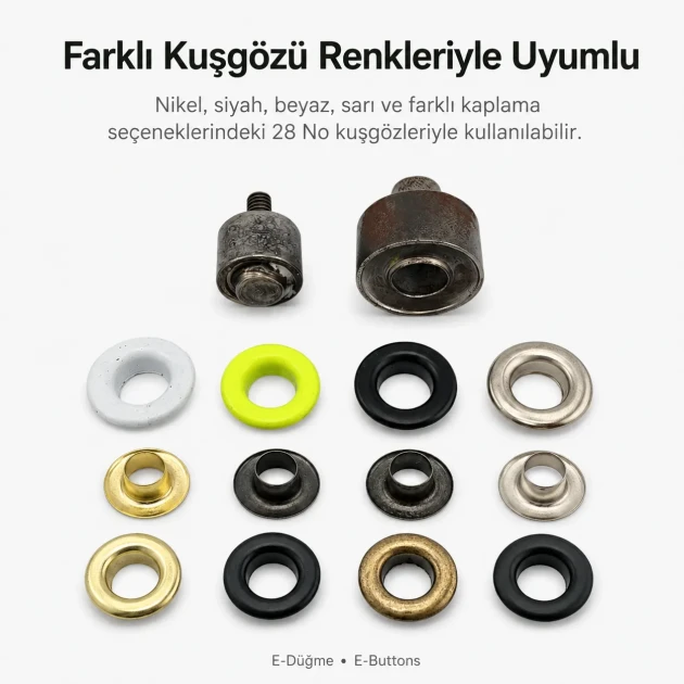 Eyelet Setting Die for 13 mm / 0.51 in Inner Diameter Eyelets KLP0028 made of durable metal for fabric, leather, and paper