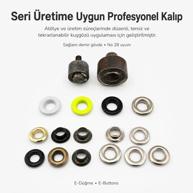 Eyelet Setting Die for 13 mm / 0.51 in Inner Diameter Eyelets KLP0028 made of durable metal for fabric, leather, and paper