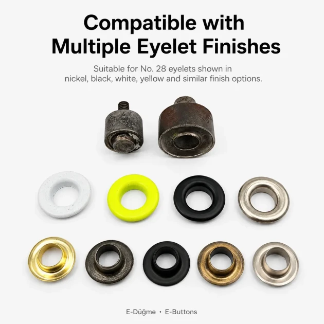 Eyelet Setting Die for 13 mm / 0.51 in Inner Diameter Eyelets KLP0028 made of durable metal for fabric, leather, and paper