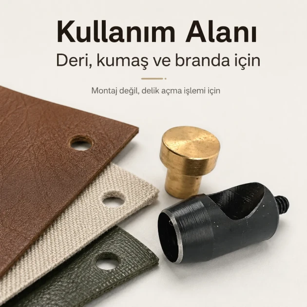 Eyelet Drilling Die 13 mm / 0.51 in KLP0028DEL for installing grommets on fabric, leather, and paper materials