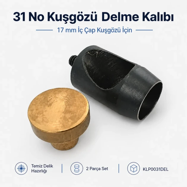 Eyelet Drilling Die 17 mm / 0.67 in KLP0031 for grommet installation and repair