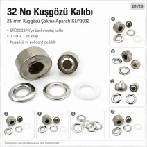 32 No Kuşgözü Kalıbı - 21 mm Düz Pirinç Kuşgözü Çakma Aparatı KLP0032