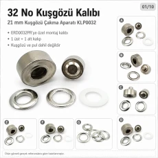 32 No Kuşgözü Kalıbı - 21 mm Düz Pirinç Kuşgözü Çakma Aparatı KLP0032