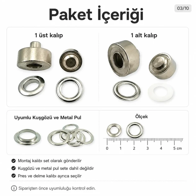 21 mm Flat Brass Eyelet Setting Die for 17 mm Inner Diameter Eyelets, Ideal for Tarpaulin, Tent and Technical Textiles