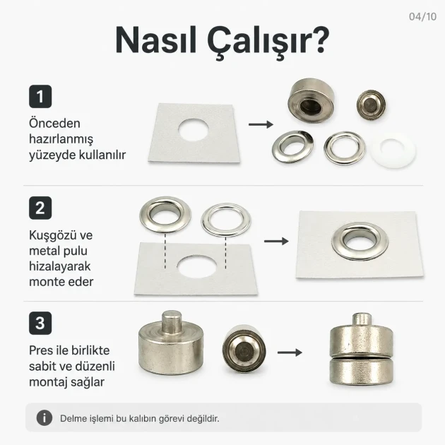 21 mm Flat Brass Eyelet Setting Die for 17 mm Inner Diameter Eyelets, Ideal for Tarpaulin, Tent and Technical Textiles