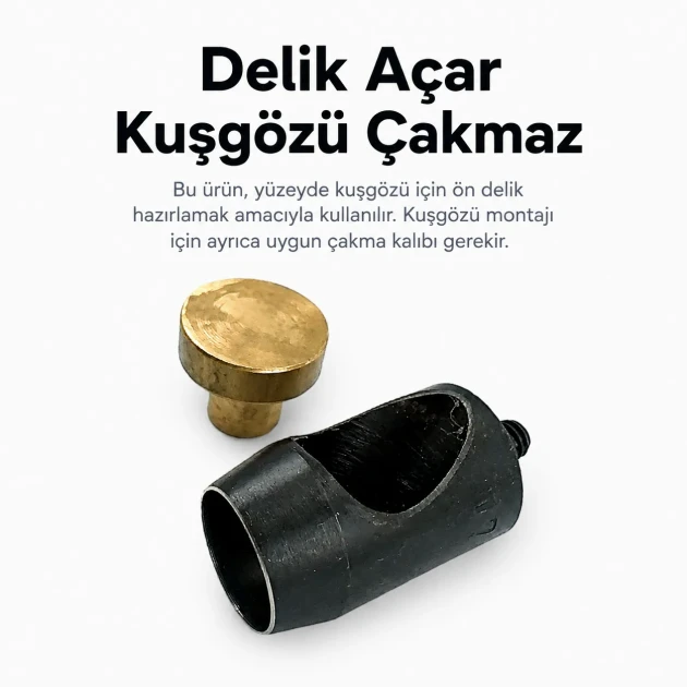 32 No Kuşgözü Delme Kalıbı - 21 mm Kuşgözü Delik Açma Aparatı, branda, çanta ve teknik tekstil uygulamaları için ideal delik