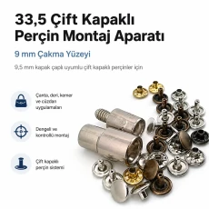 33.5 Double Cap Rivet Setting Die for 9.5 mm / 0.37 in Cap Rivets KLP00335CFT
