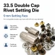 33.5 Double Cap Rivet Setting Die for 9.5 mm / 0.37 in Cap Rivets - Metal Tool for Secure Installation in Bags and Textile