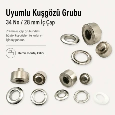 Eyelet Setting Die for 28 mm / 1.10 in Inner Diameter Eyelets KLP0034