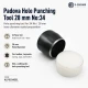 Eyelet Drilling Die 28 mm / 1.10 in KLP0034DEL for precise grommet mounting in textile products, bags, and shoes