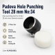 Eyelet Drilling Die 28 mm / 1.10 in KLP0034DEL for precise grommet mounting in textile products, bags, and shoes