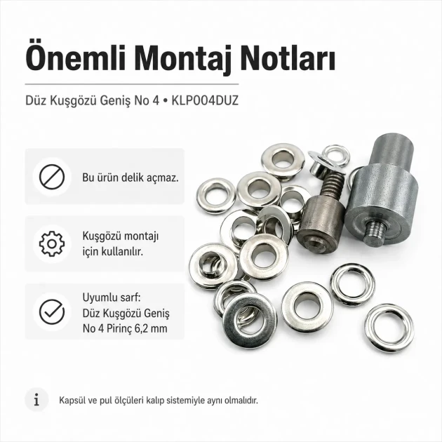 Wide Flat Brass Eyelet Setting Die for 6.2 mm / 0.24 in Eyelets, suitable for grommet applications with dimensions 13 mm /