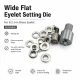 Wide Flat Brass Eyelet Setting Die for 6.2 mm / 0.24 in Eyelets, suitable for grommet applications with dimensions 13 mm /
