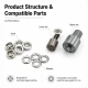 Wide Flat Brass Eyelet Setting Die for 6.2 mm / 0.24 in Eyelets, suitable for grommet applications with dimensions 13 mm /