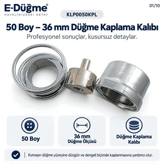 50L 36 mm 1.42 in fabric covered button die