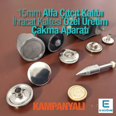 Alfa Çıtçıt Düğme Uygulama Aparatı 15 mm  Kapak Çakma Kalıbı KLP0055K15