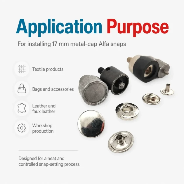 17 mm Alpha Snap Button Setting Die for Metal Cap Snap Fasteners - KLP0055K17