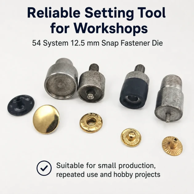 Snap Button Setting Die 12.5 mm / 0.49 in for 54 System - Durable and Efficient Fastening Mold