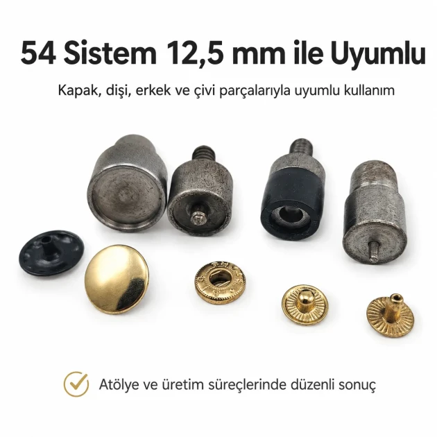 Snap Button Setting Die 12.5 mm / 0.49 in for 54 System - Durable and Efficient Fastening Mold