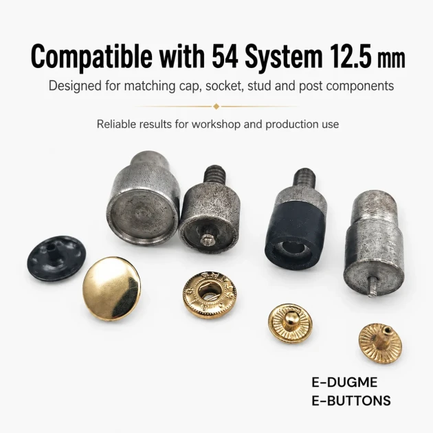 Snap Button Setting Die 12.5 mm / 0.49 in for 54 System - Durable and Efficient Fastening Mold