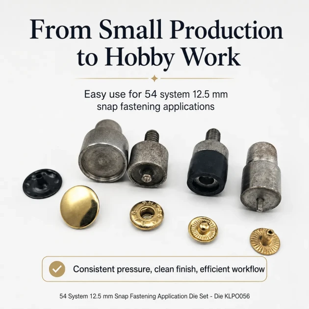 Snap Button Setting Die 12.5 mm / 0.49 in for 54 System - Durable and Efficient Fastening Mold