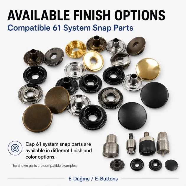 Snap Setting Die for 15 mm / 0.59 in 61 System Snap Buttons, made of durable PP material, ideal for precise fastening