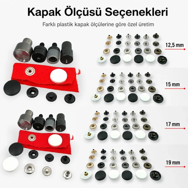 Custom 54 System Plastic Cap Snap Button Setting Die KLP0080 for efficient snap button installations in textiles and leather