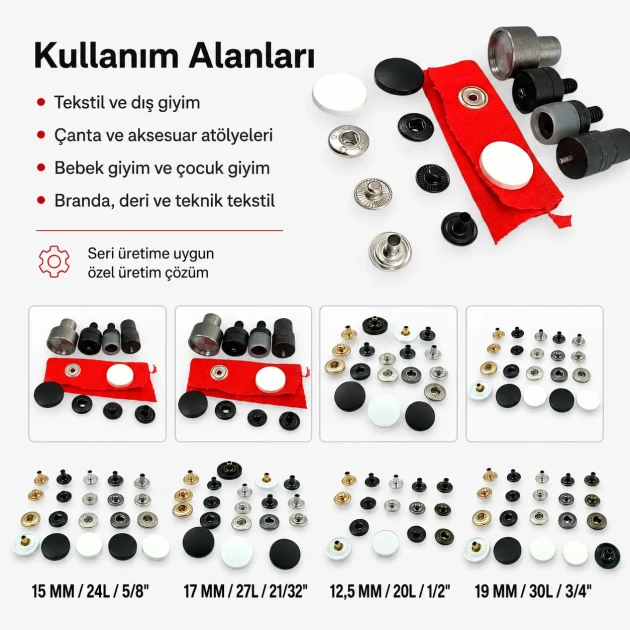 Custom 54 System Plastic Cap Snap Button Setting Die KLP0080 for efficient snap button installations in textiles and leather