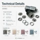 Ring-Style Prong Snap Setting Die for 8.2 mm / 0.32 in Snap Fasteners KLP0082, durable metal punch tool for professional
