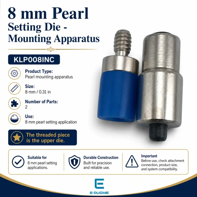 Pearl Setting Die for 8 mm / 0.31 in Press Pearls made of heavy-duty iron for flawless application in apparel manufacturing