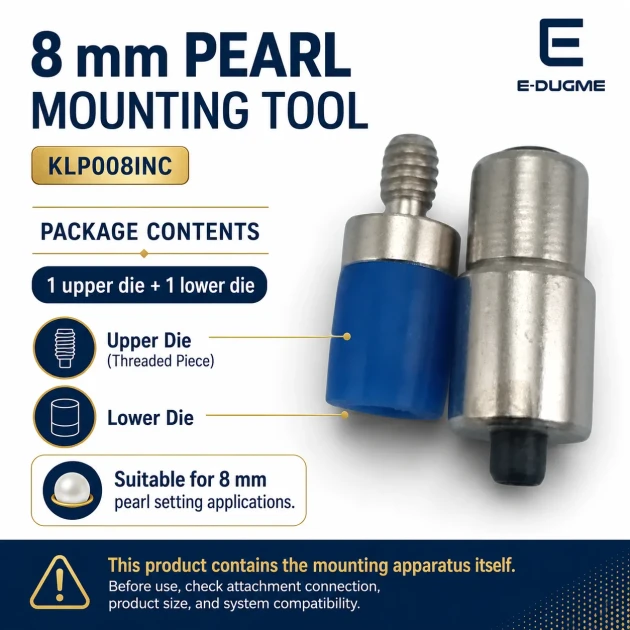 Pearl Setting Die for 8 mm / 0.31 in Press Pearls made of heavy-duty iron for flawless application in apparel manufacturing