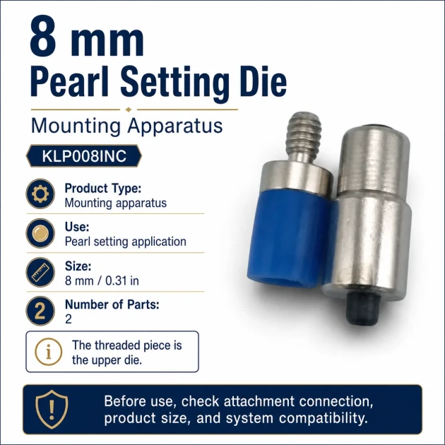 Pearl Setting Die for 8 mm / 0.31 in Press Pearls made of heavy-duty iron for flawless application in apparel manufacturing