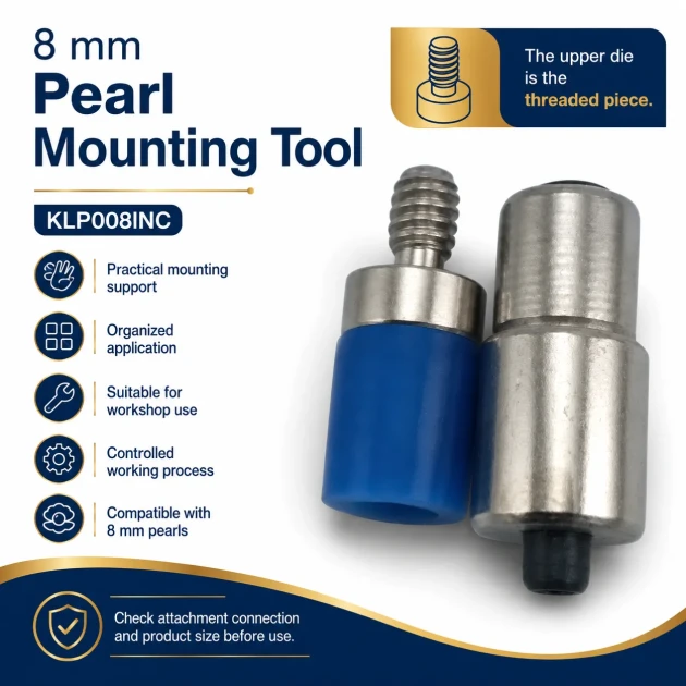 Pearl Setting Die for 8 mm / 0.31 in Press Pearls made of heavy-duty iron for flawless application in apparel manufacturing