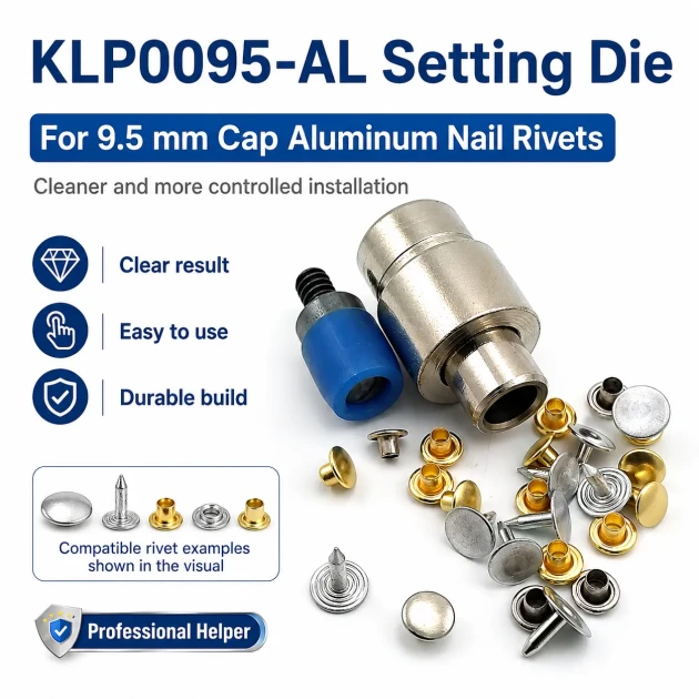 9.5 mm (0.37") Aluminum Nail Rivet Setting Die for Professional Use