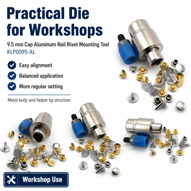 9.5 mm (0.37") Aluminum Nail Rivet Setting Die for Professional Use