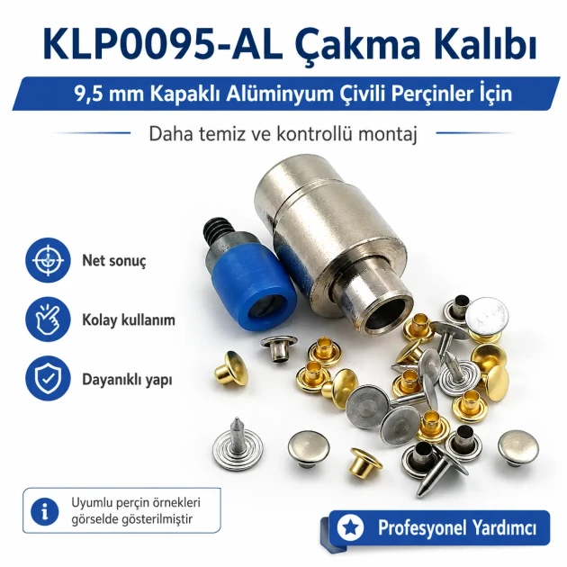 9.5 mm (0.37") Aluminum Nail Rivet Setting Die for Professional Use