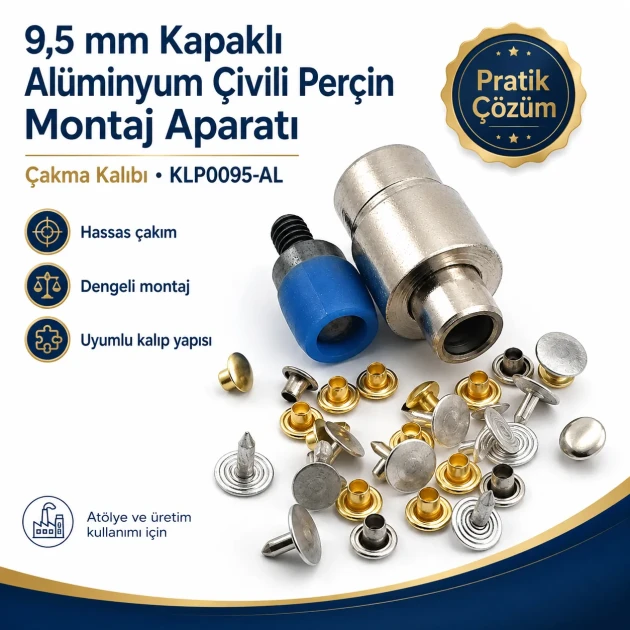 9.5 mm (0.37") Aluminum Nail Rivet Setting Die for Professional Use