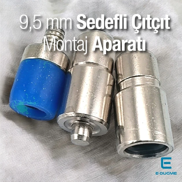Sedefli Çıtçıt 9,5 mm Montaj Aparatı Çakma Kalıbı KLP0095SDF