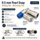 Pearl Snap Setting Die for 9.5 mm / 0.37 in Snap Fasteners, designed for crack-free installation on shirts and baby clothes