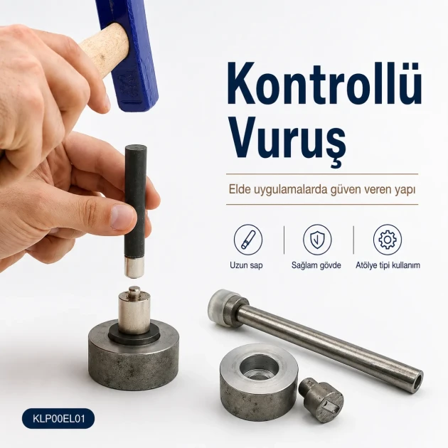 Long-Handle Hand-Hit Setting Tool for Snap Buttons, Eyelets, Rivets and Jeans Buttons, made of durable PP material, ideal