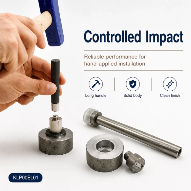 Long-Handle Hand-Hit Setting Tool for Snap Buttons, Eyelets, Rivets and Jeans Buttons, made of durable PP material, ideal