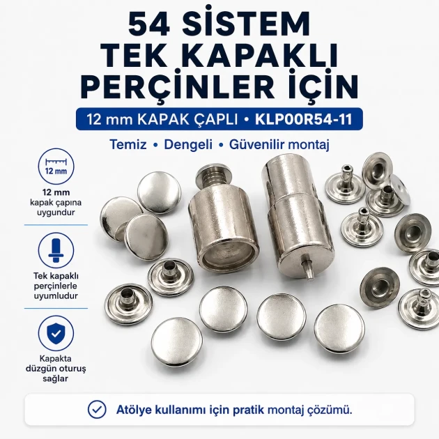 Single Cap Rivet Installation Tool for 12 mm Cap Diameter, Durable Steel Construction for Precise Rivet Setting