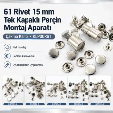 61 Rivet 15 mm (0.59") Cap Single Cap Rivet Setting Die – Installation Tool KLP00R61