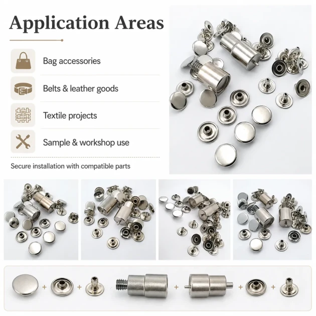 61 Rivet 15 mm (0.59") Cap Single Cap Rivet Setting Die for 12 mm (0.47") Back Cap Rivets - Professional Installation Tool