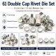 61 Double Cap Rivet Setting Die for 15 mm (0.59") Front Cap and 12 mm (0.47") Back Cap Rivets Installation Tool
