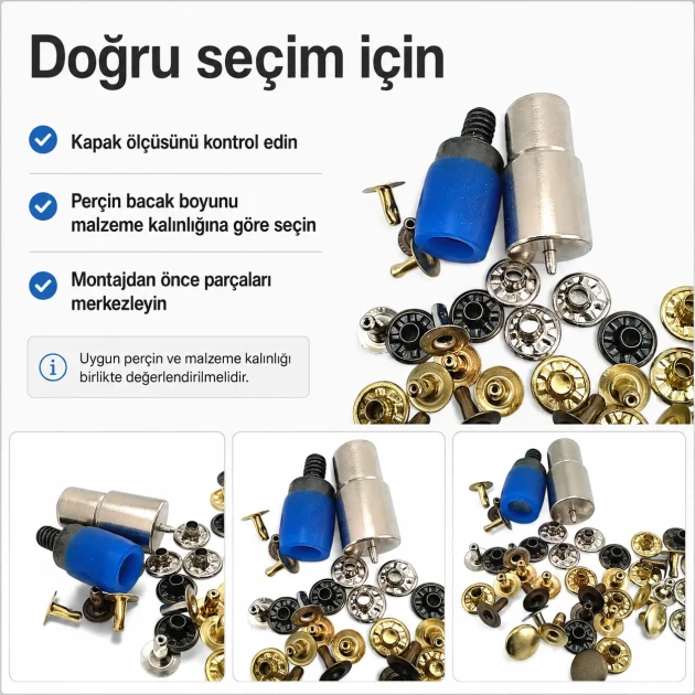 9.5 mm / 0.37 in Cap Rivet Setting Die KLP00R95 for precise installation of cap-style rivets on leather and fabric