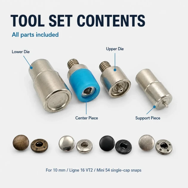 10mm VT2 Snap Fastener Installation Tool - Press Die for Leatherworking and Accessory Design