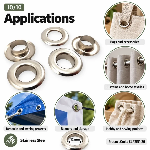 12 mm (0.47 in) Stainless Steel Eyelet Hand Punch and Setting Tool KLP2IN1-26