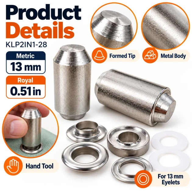 28 No Paslanmaz Kuşgözü Elde Vurmalı Delme ve Çakma Aparatı – 13 mm KLP2IN1-28